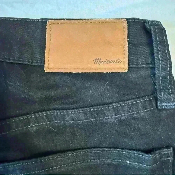 Madewell womens 26 jeans 9” high rise skinny cropped black raw hem denim pants - Picture 11 of 12
